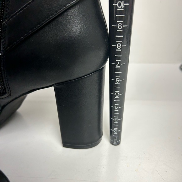 Kelly & Katie Black Ankle Boots with Buckle Detail - Picture 2 of 8